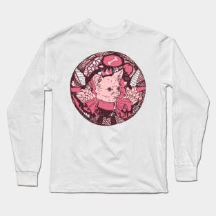 Pink and White Circle of the Chihuahua Long Sleeve T-Shirt